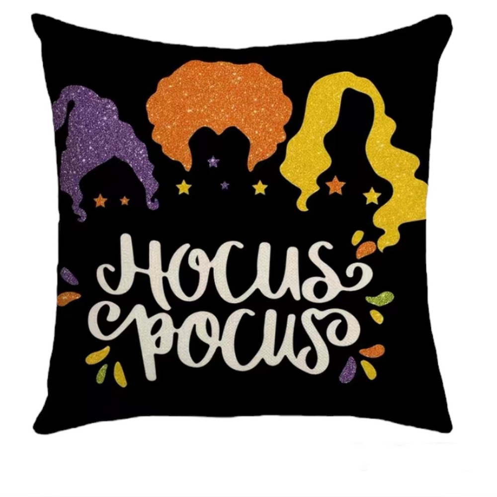 Hocus Pocus Throw Pillow Cover Halloween Decor Witchy Spooky Sanderson Sisters